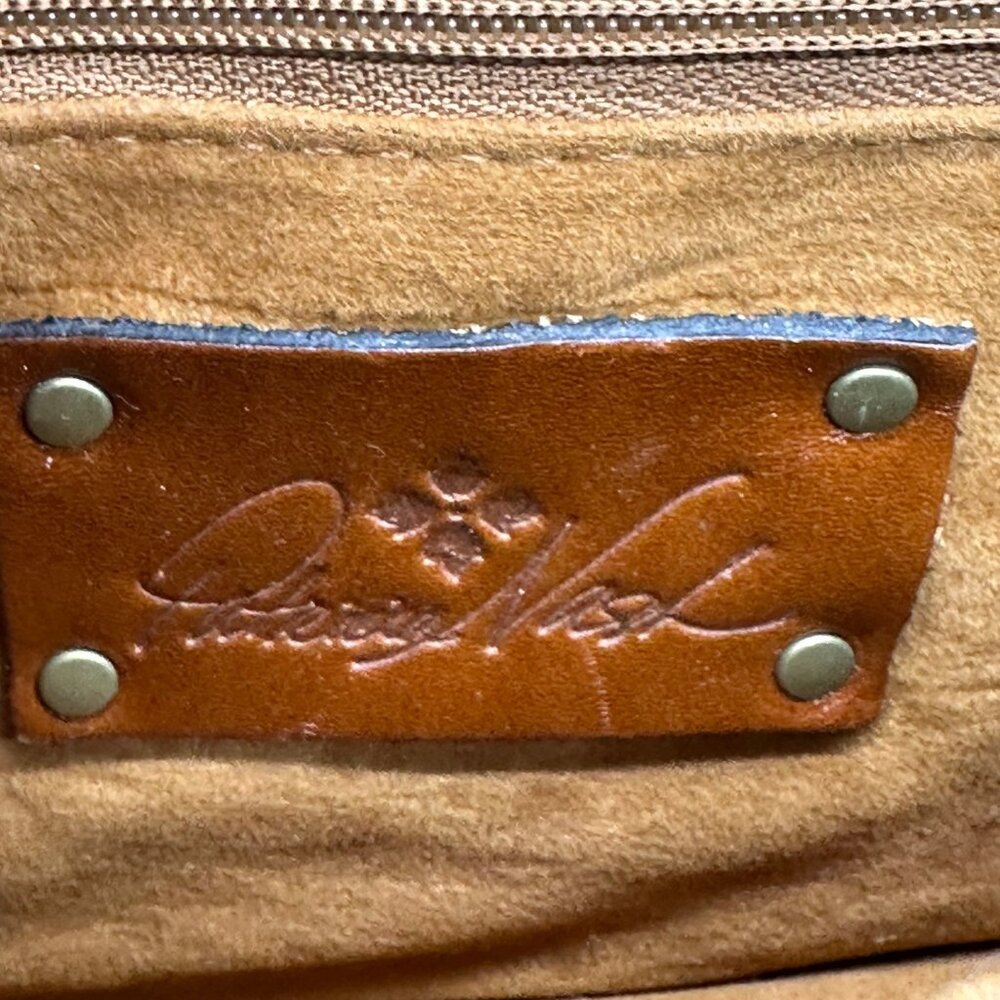 Patricia Nash Brown Leather Crossbody Shoulder Bag Purse Removable Strap Clutch - Picture 7 of 13